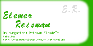 elemer reisman business card